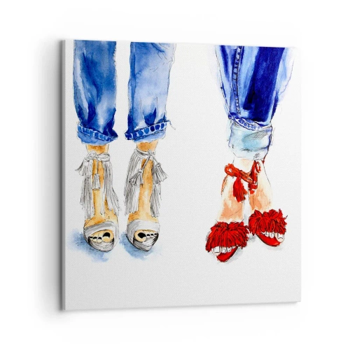 Bild auf Leinwand - Leinwandbild - Vielleicht gehen wir spazieren? - 50x50 cm