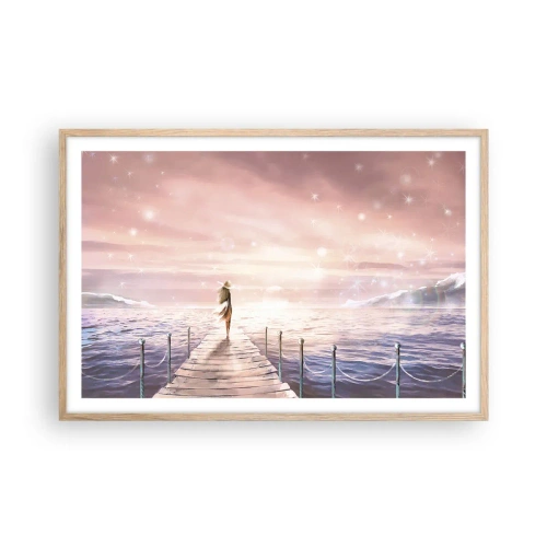 Poster in einem Rahmen aus heller Eiche - Im Licht eines Traums - 91x61 cm