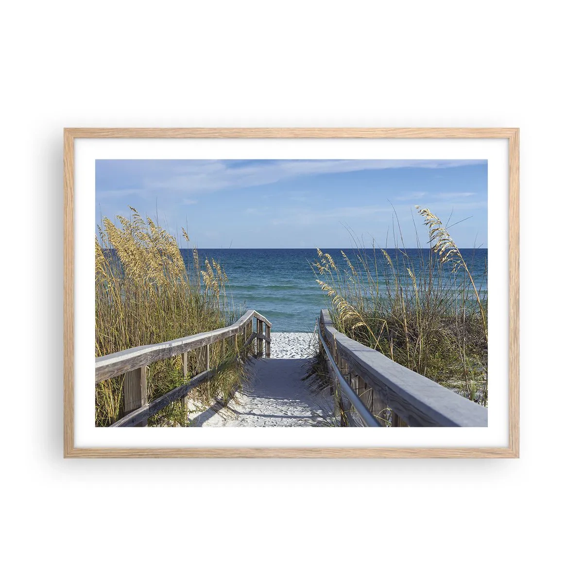 Poster in einem Rahmen aus heller Eiche - In der Sonne, im Wind - 70x50 cm