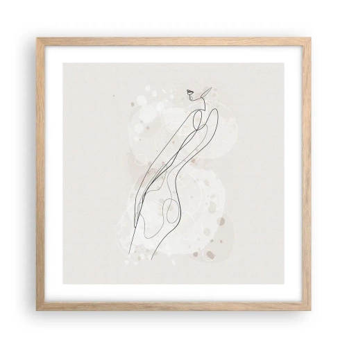 Poster in einem Rahmen aus heller Eiche - Der Blick schweift - 50x50 cm