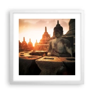 Poster in einem weißen Rahmen - Wetter der großen Weisheit - 40x40 cm