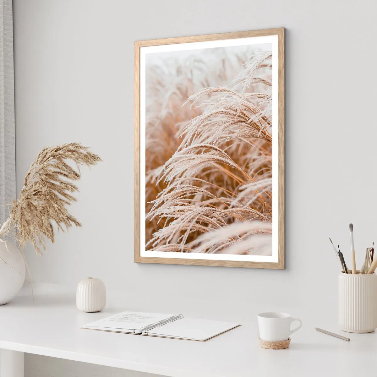 Poster in einem Rahmen aus heller Eiche - Verbeuge dich vor der Herbstsonne - 30x40 cm