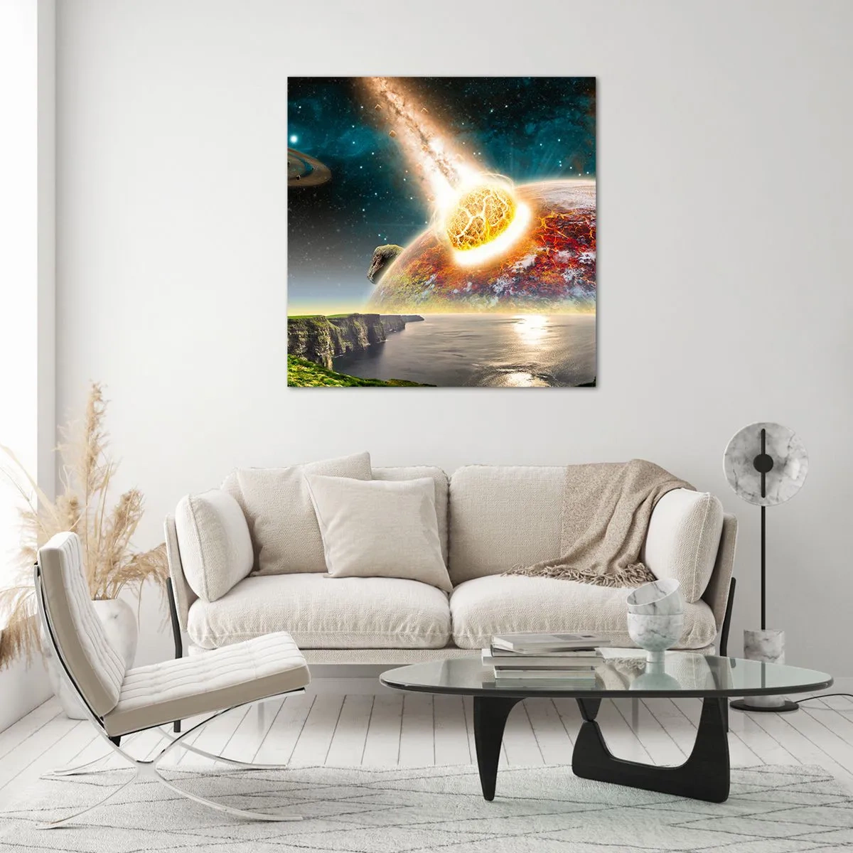 Glasbild - Bild auf glas - Kosmisches Drama - 70x70 cm