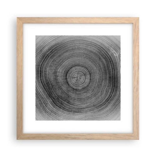 Poster in einem Rahmen aus heller Eiche - Zeichen der Zeit - 30x30 cm