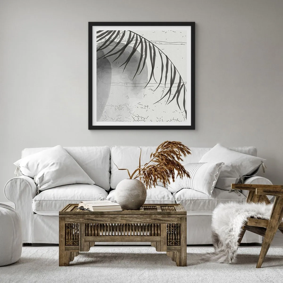 Poster in einem schwarzem Rahmen - Subtile Exotik der Natur - 60x60 cm