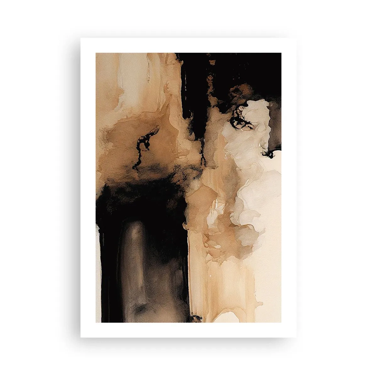 Poster - Eine abstrakte Komposition in warmen Brauntönen. - 50x70cm - Faszinierende Abstraktion - Moderne Wanddekoration für Wohnzimmer und Schlafzimmer ARTTOR