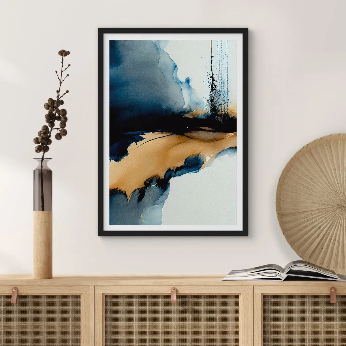 Poster in einem schwarzem Rahmen - Hinter dem Vorhang - 61x91 cm