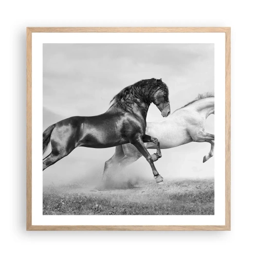 Poster in einem Rahmen aus heller Eiche - Engel und Dämonen - 60x60 cm