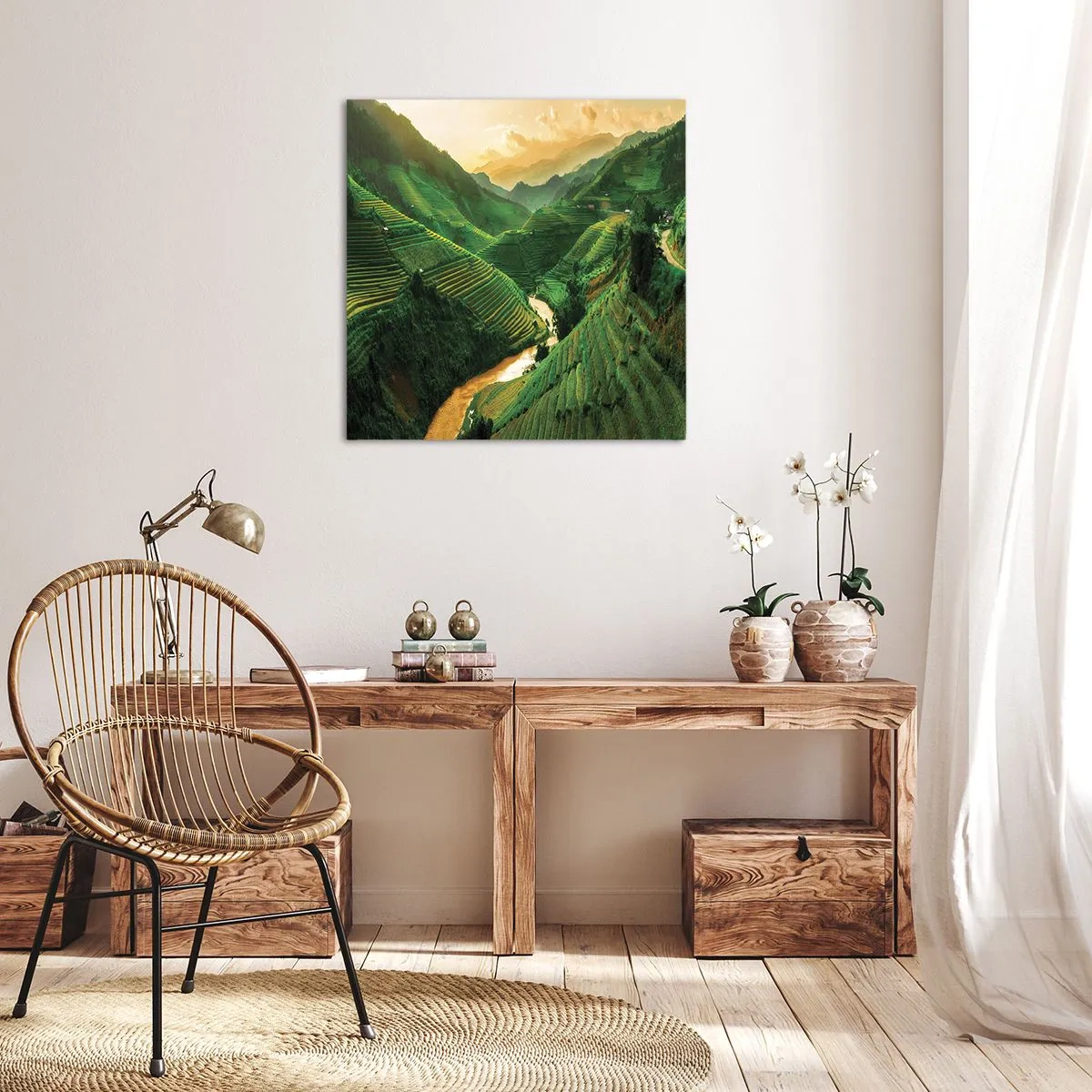 Bild auf Leinwand - Leinwandbild - Vietnamesisches Tal - 50x50 cm