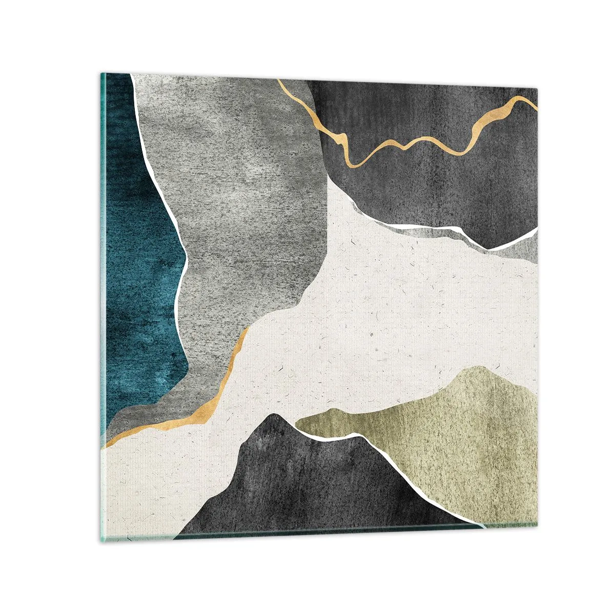 Glasbild - Bild auf glas - Mosaikkomposition mit Goldfaden - 70x70 cm