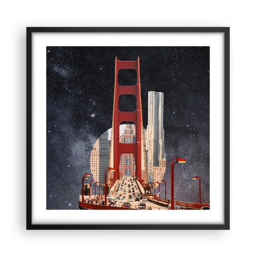 Poster in einem schwarzem Rahmen - Immer im Mittelpunkt - 50x50 cm