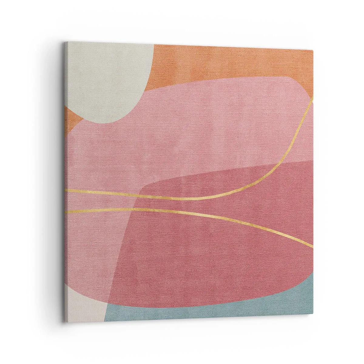 Bild auf Leinwand - Leinwandbild - Pastellkomposition mit Goldfaden - 50x50 cm