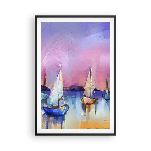 Poster in einem schwarzem Rahmen - Richtung: breites Wasser - 61x91 cm