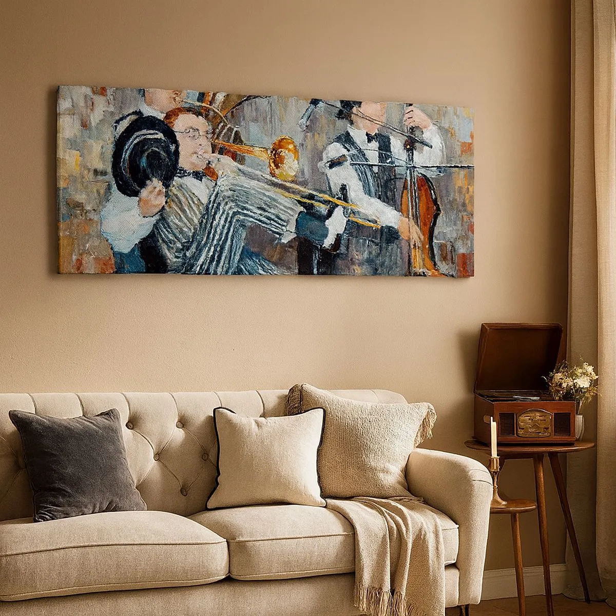 Bild auf Leinwand - Leinwandbild - Der ganze Jazz - 100x40 cm