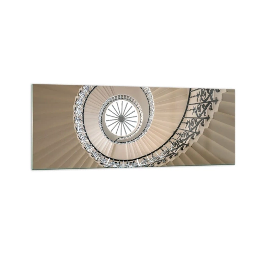 Glasbild - Bild auf glas - Wendeltreppe in elegantem geometrischem Ansatz - 140x50cm - Im Inneren der Muschel - Moderne Wanddekoration für Wohnzimmer und Schlafzimmer ARTTOR