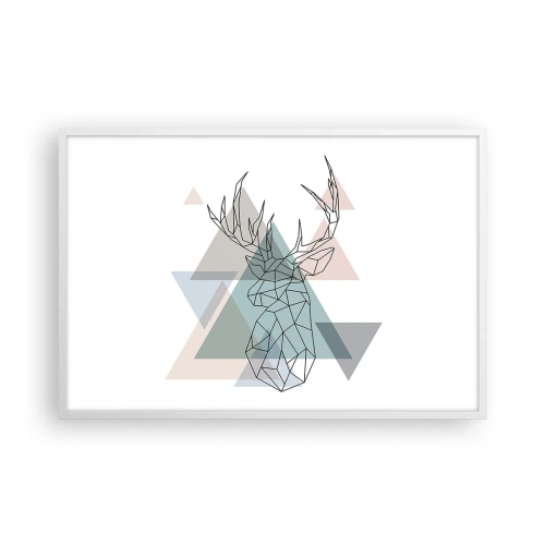 Poster in einem weißen Rahmen - In einem geometrischen Wald - 91x61 cm