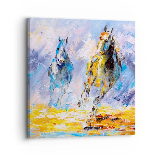 Bild auf Leinwand - Leinwandbild - Galopp durch die Blendung - 30x30 cm