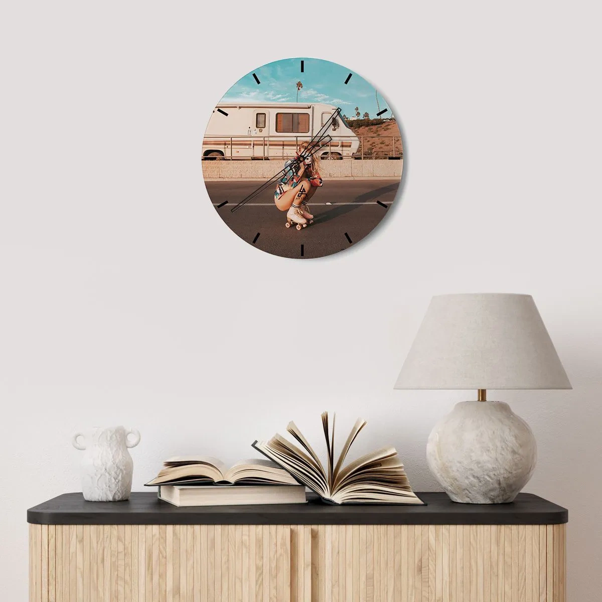 Wanduhr - Glasuhr - Lächel bitte! - 40x40 cm