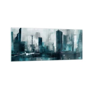 Glasbild - Bild auf glas - Eine Stadt in der Farbe des Regens - 100x40 cm