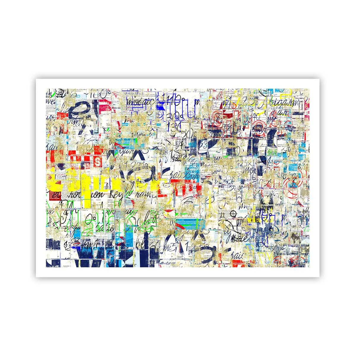 Poster - Abstrakte Graffiti mit bunten Inschriften und Mustern - 100x70cm - Es freut einfach die Augen - Moderne Wanddekoration für Wohnzimmer und Schlafzimmer ARTTOR