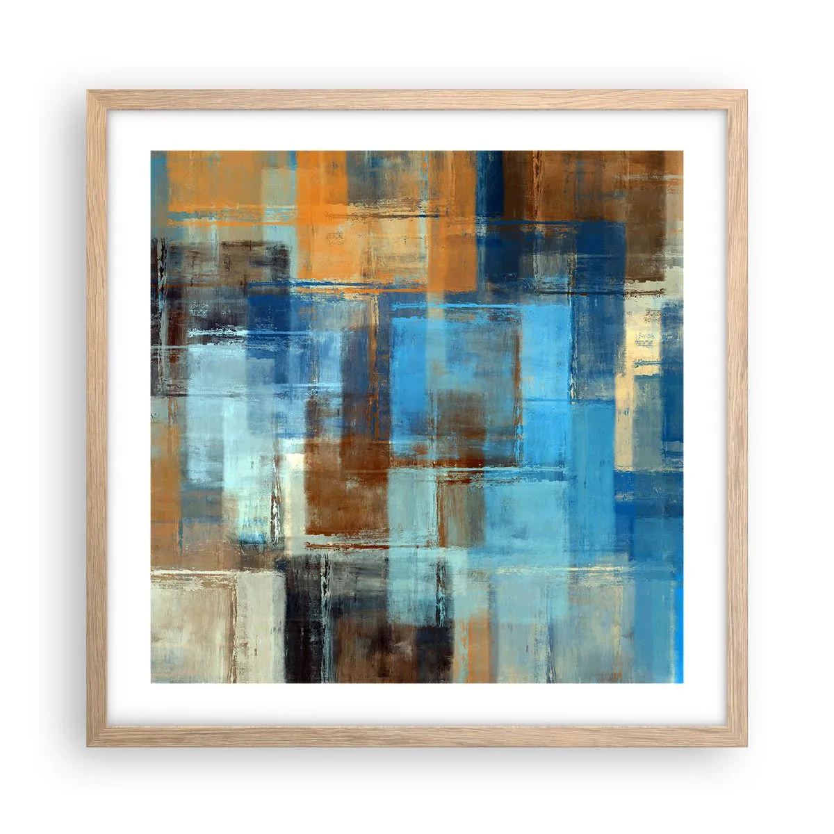 Poster in einem Rahmen aus heller Eiche - Durch den blauen Schleier - 50x50 cm