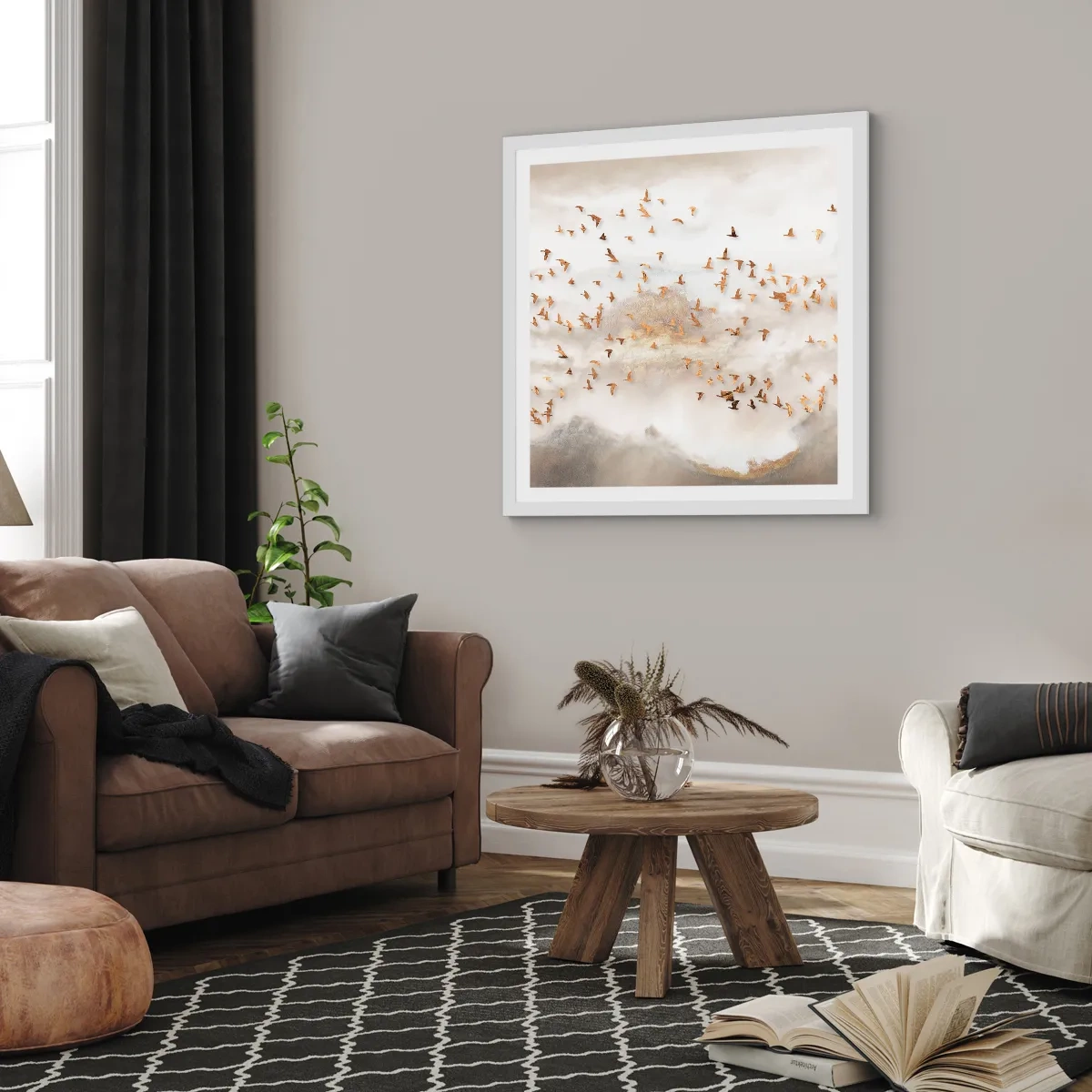 Poster in einem weißen Rahmen - Es ist schon die Zeit… - 60x60 cm