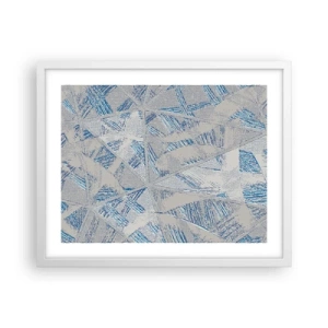Poster in einem weißen Rahmen - In einem blaugrauen Labyrinth - 50x40 cm