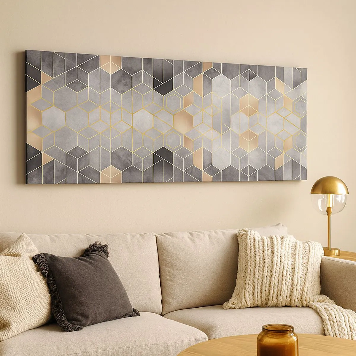 Bild auf Leinwand - Leinwandbild - Diamant-Komposition - 100x40 cm