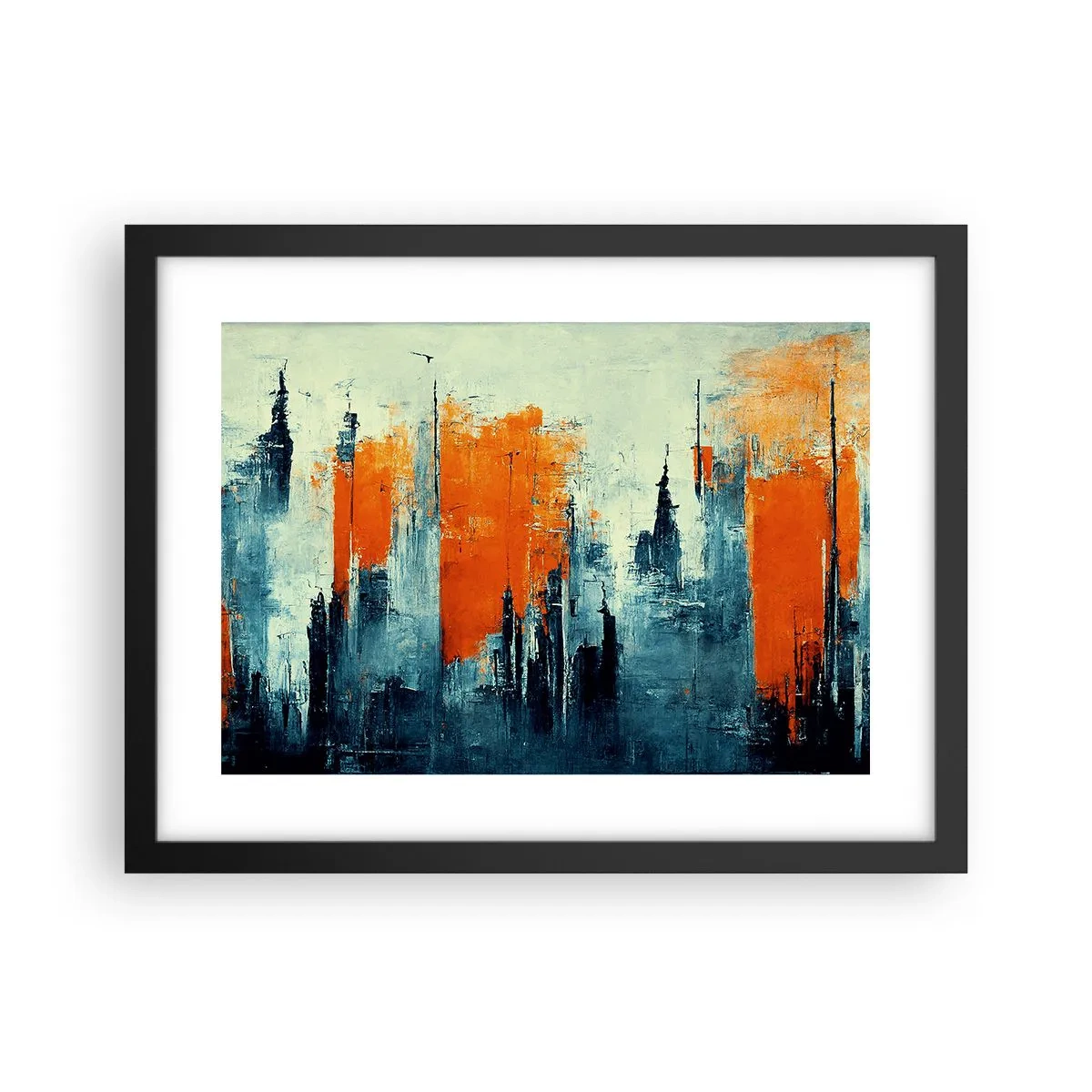 Poster in einem schwarzem Rahmen - Moderne Landschaft - 40x30 cm