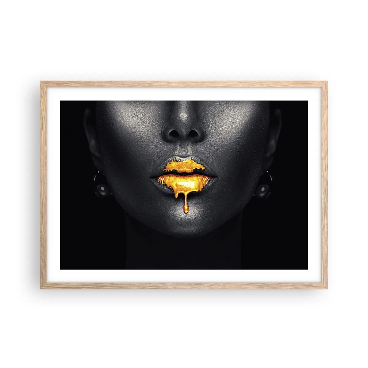 Poster in einem Rahmen aus heller Eiche - Goldmaul - 70x50 cm