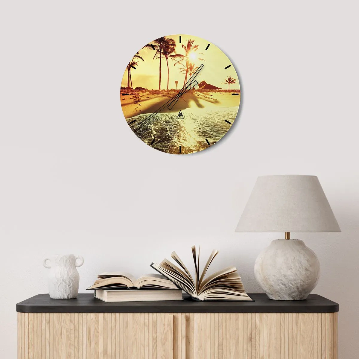 Wanduhr - Glasuhr - Kalifornien am Nachmittag - 40x40 cm