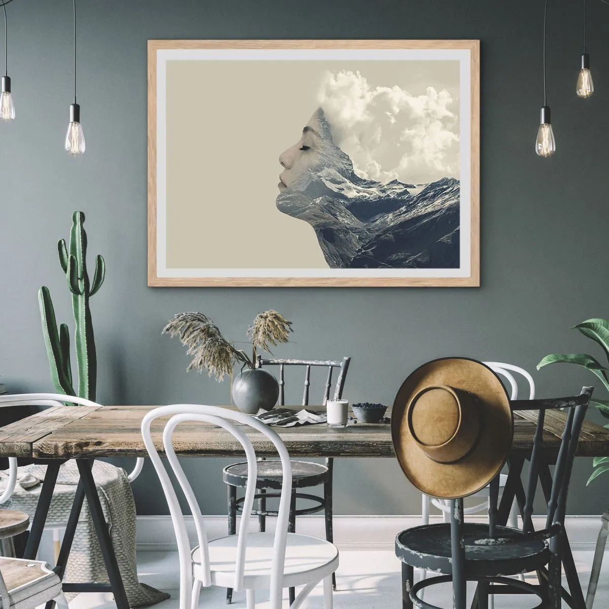 Poster in einem Rahmen aus heller Eiche - Die Schönheit der Elemente der Natur - 40x30 cm