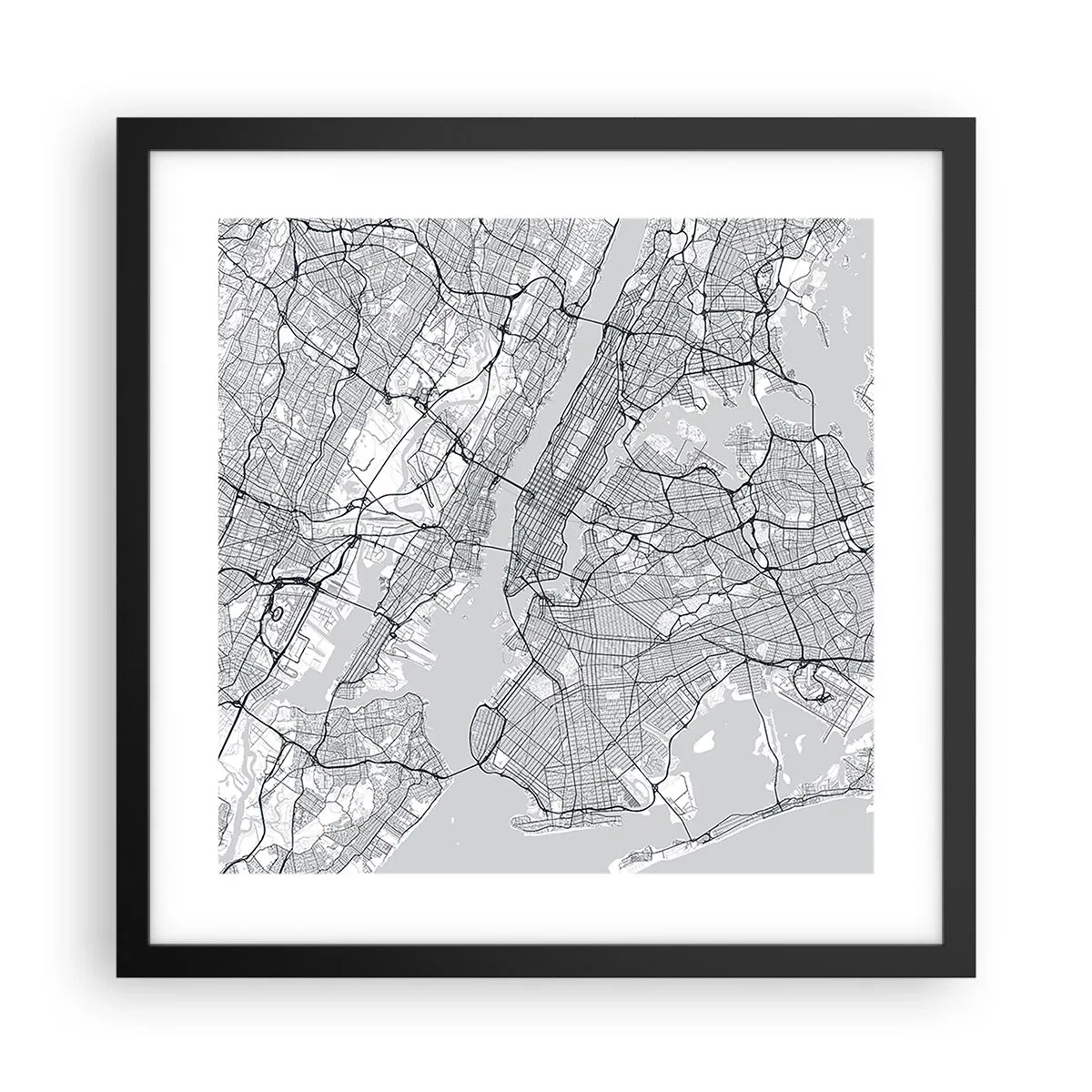 Poster in einem schwarzem Rahmen - Die Anatomie einer Metropole - 40x40 cm