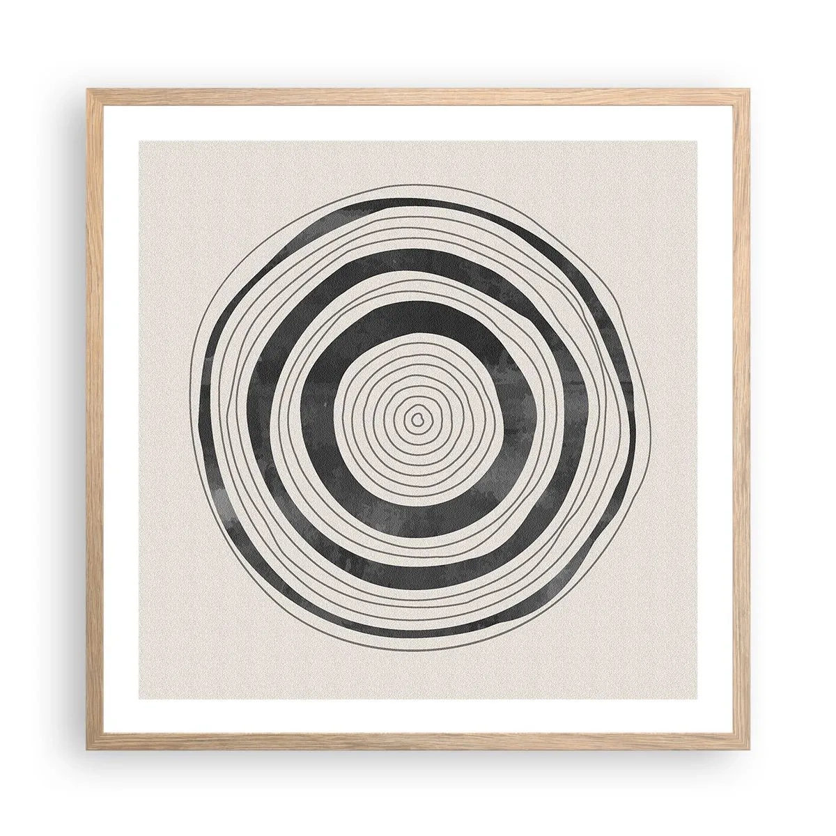 Poster in einem Rahmen aus heller Eiche - Wichtig ist, was dazwischen liegt - 60x60 cm