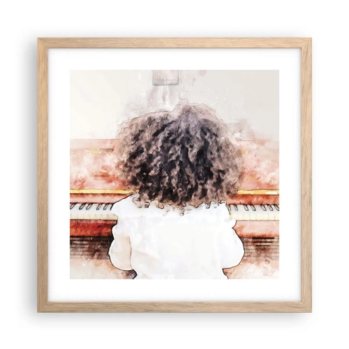 Poster in einem Rahmen aus heller Eiche - In der neuen Welt - 40x40 cm