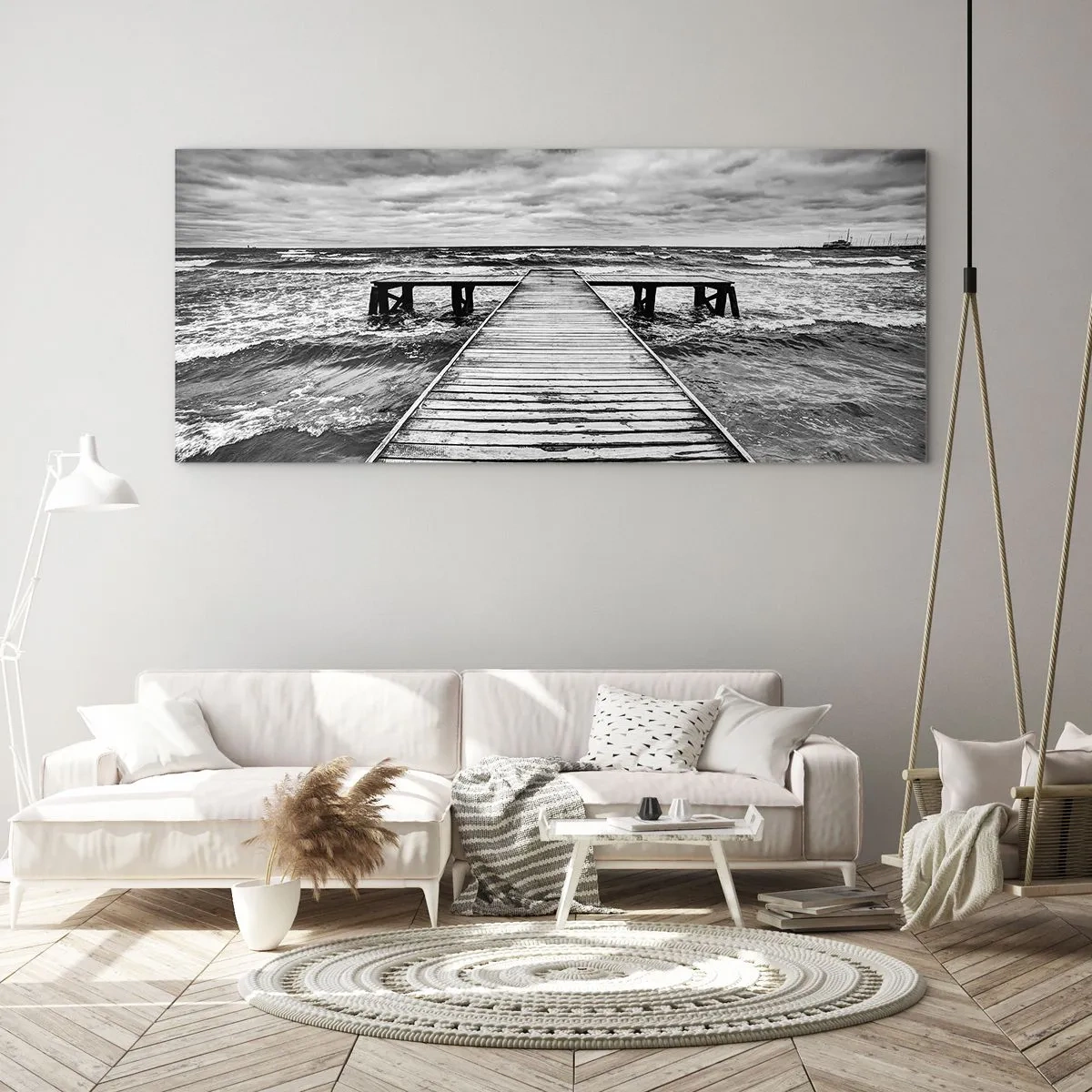 Glasbild - Bild auf glas - Ich warte darauf, dass der Wind wegjagt... - 100x40 cm