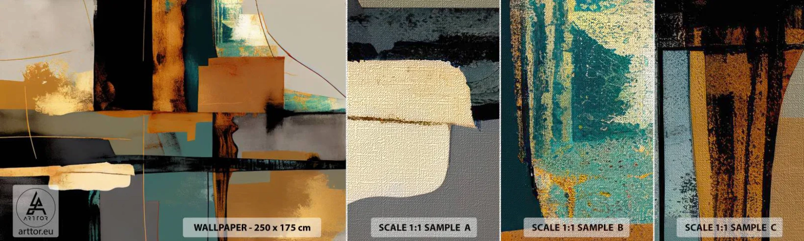 Fototapeten Muster Premium Canvas - Abstraktion – Licht und Schatten - Abstraktion, Modern, Stück - 100x30 cm