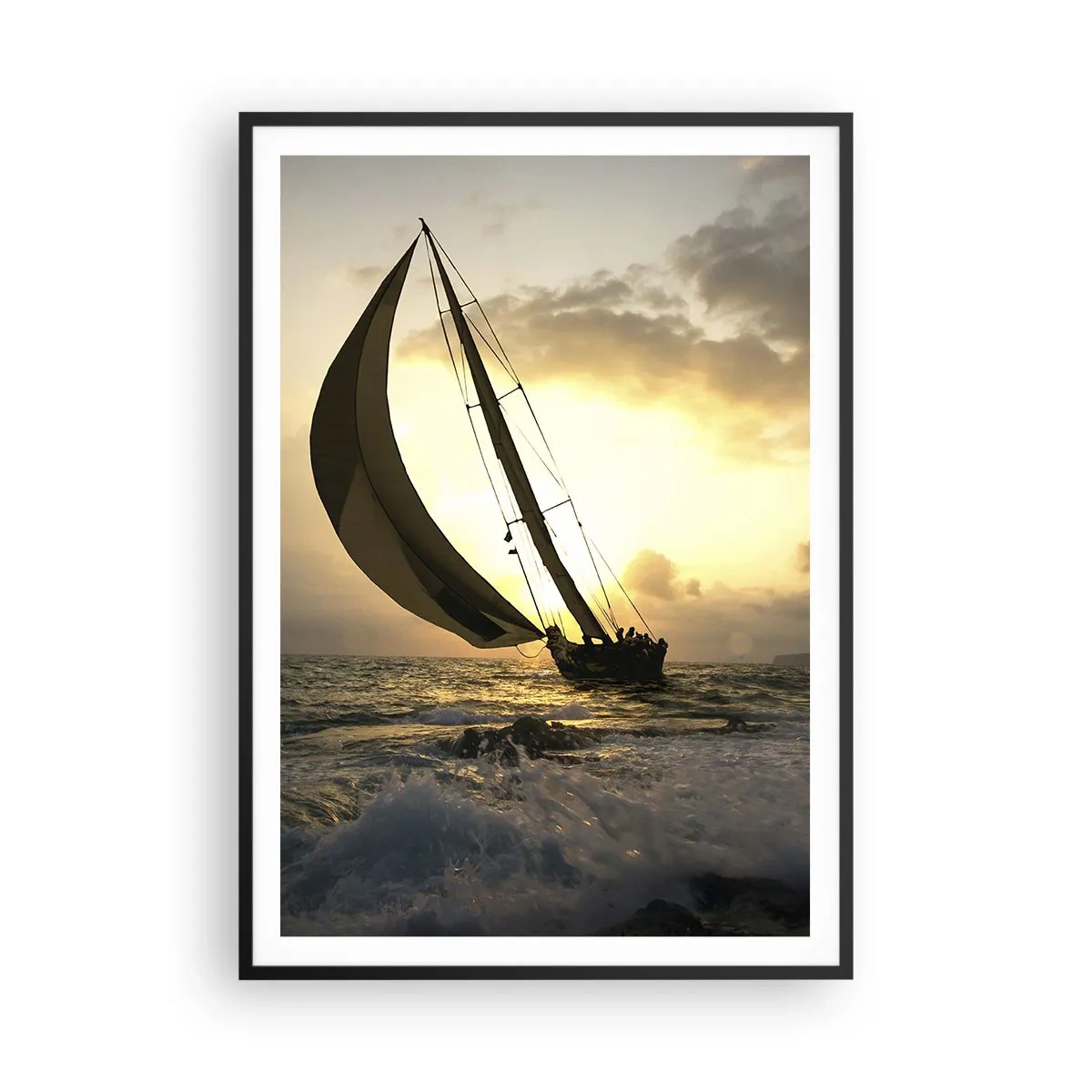 Poster in einem schwarzem Rahmen - Mit dem Wind und gegen den Wind - 70x100 cm
