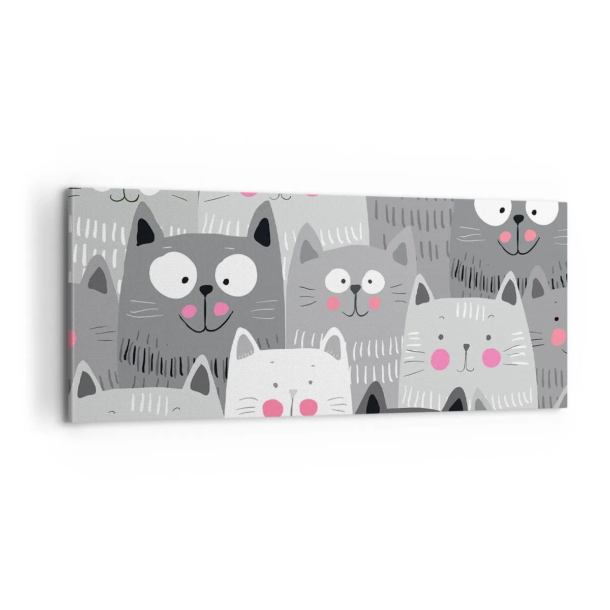 Bild auf Leinwand - Leinwandbild - Katzenwelt - 100x40 cm