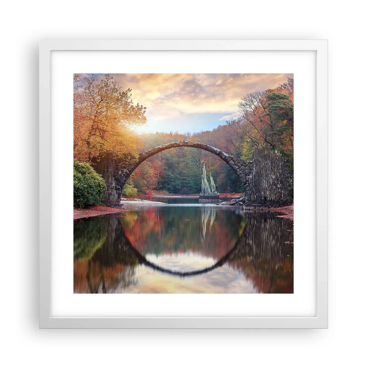 Poster in einem weißen Rahmen - Auf der anderen Seite des Spiegels - 40x40 cm