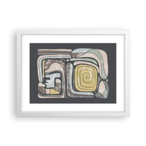 Poster in einem weißen Rahmen - Abstraktion im präkolumbianischen Geist - 40x30 cm
