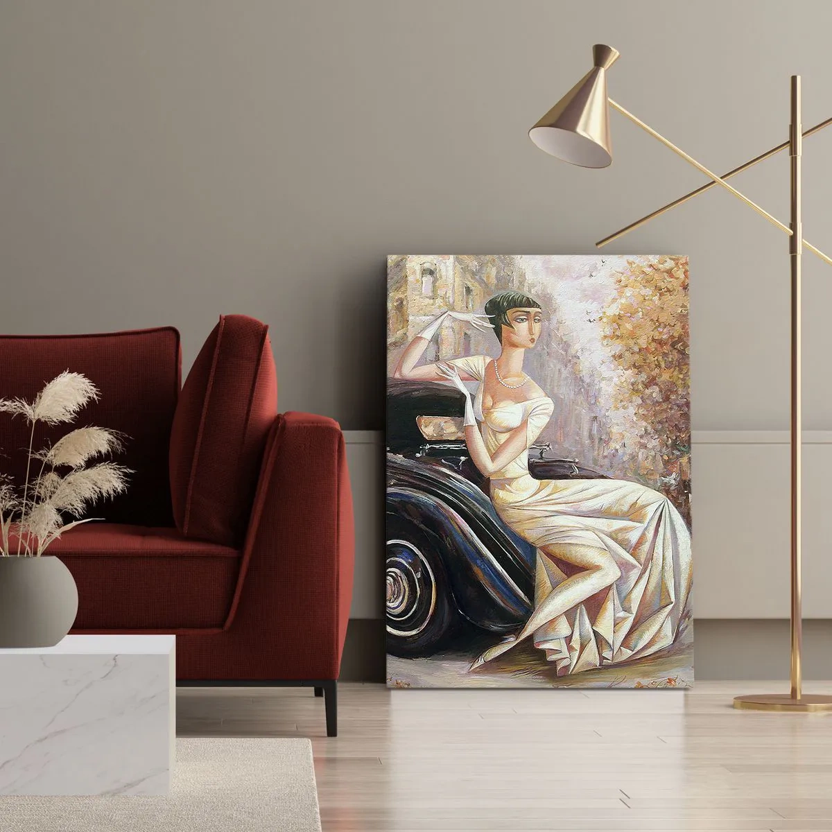 Bild auf Leinwand - Leinwandbild - Eleganz im Retro-Stil - 45x80 cm
