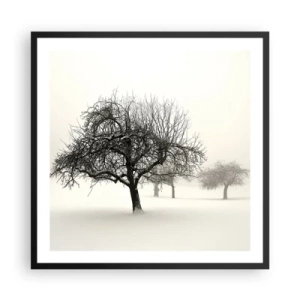 Poster in einem schwarzem Rahmen - Winterschlaf - 60x60 cm