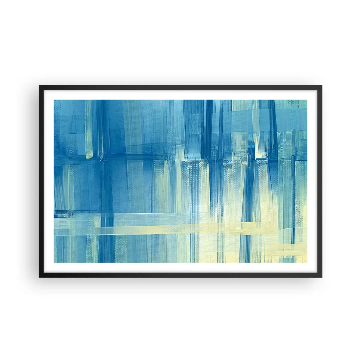 Poster in einem schwarzem Rahmen - Komposition in Türkis - 91x61 cm
