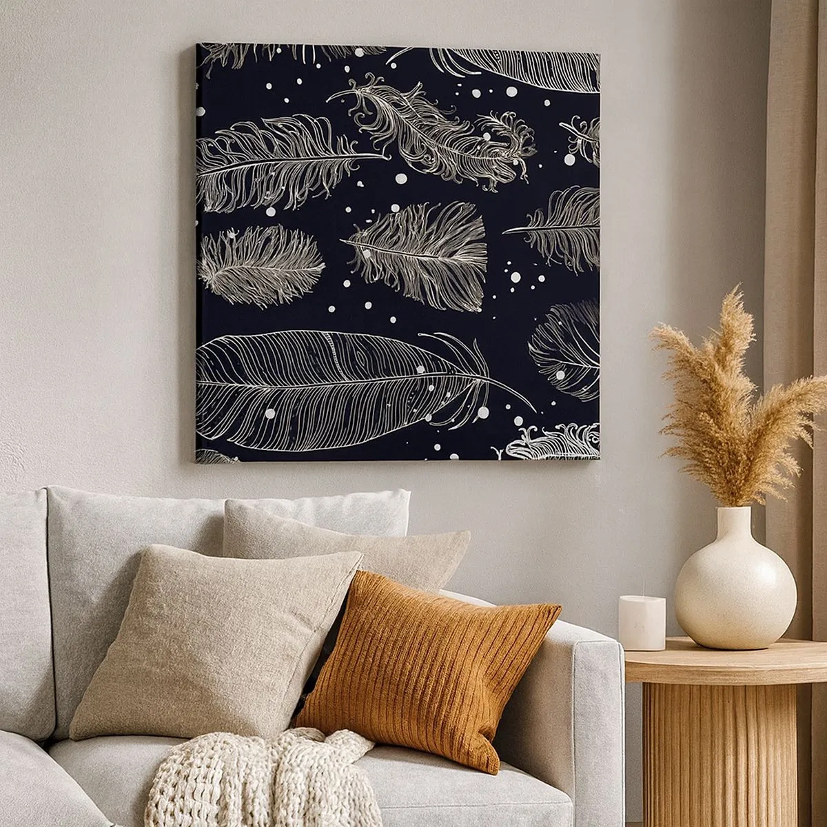 Bild auf Leinwand - Leinwandbild - Gefiederte Spitze - 30x30 cm