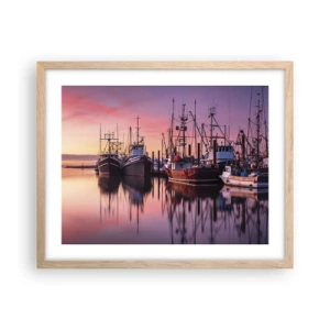 Poster in einem Rahmen aus heller Eiche - Vor dem nächsten Tag - 50x40 cm