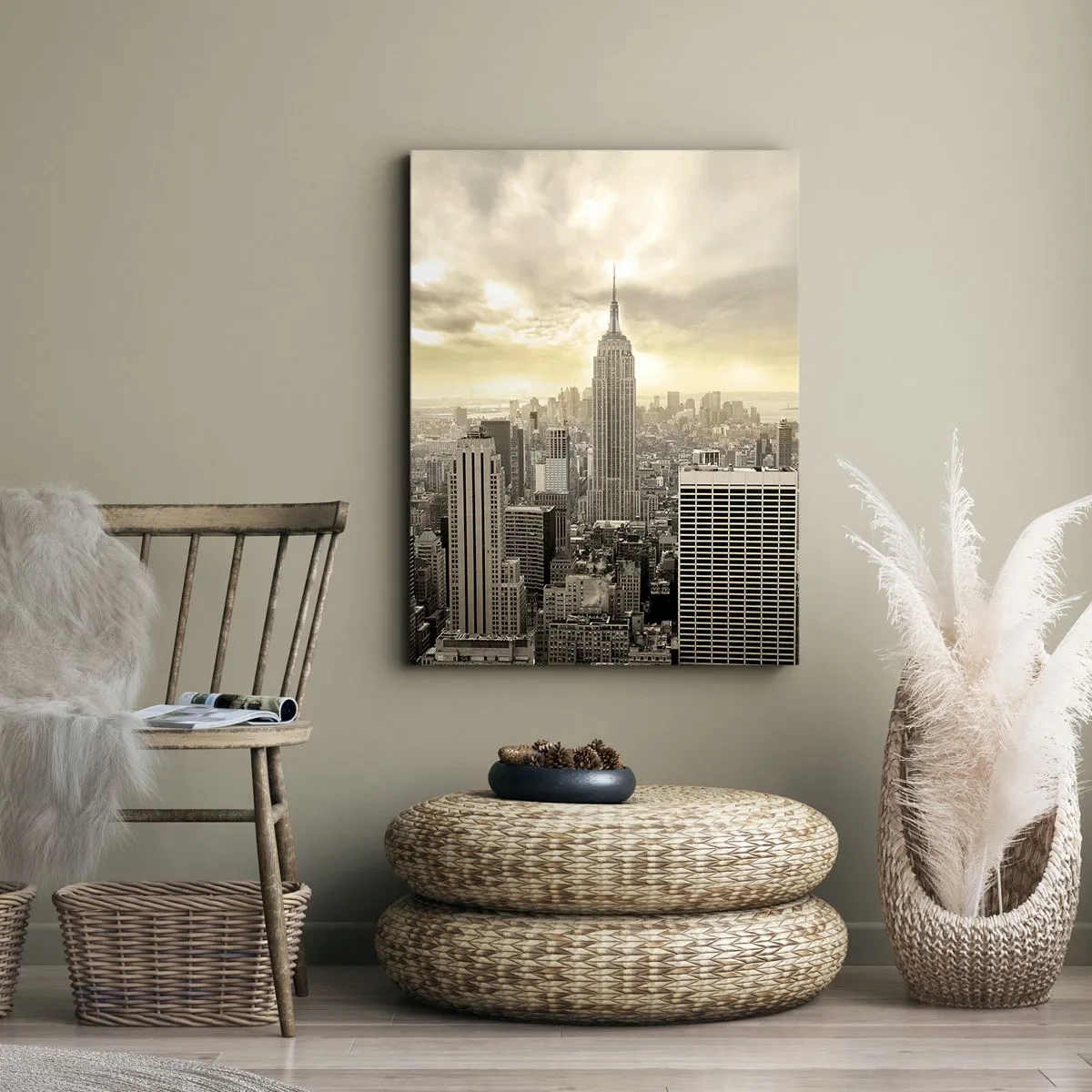 Bild auf Leinwand - Leinwandbild - New York aus Grau - 55x100 cm