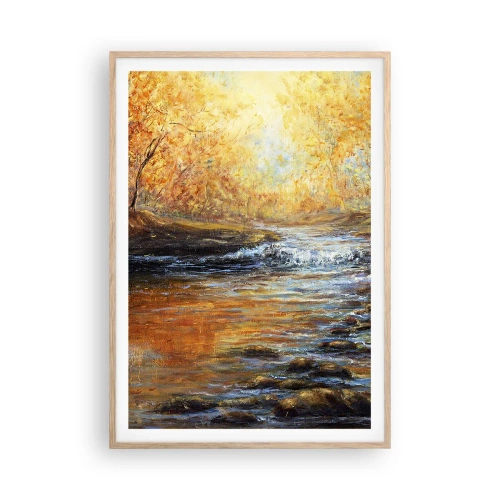 Poster in einem Rahmen aus heller Eiche - Der goldene Strom - 70x100 cm