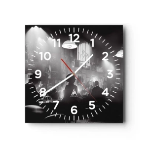 Wanduhr - Glasuhr - In Jazz-Atmosphäre - 40x40 cm