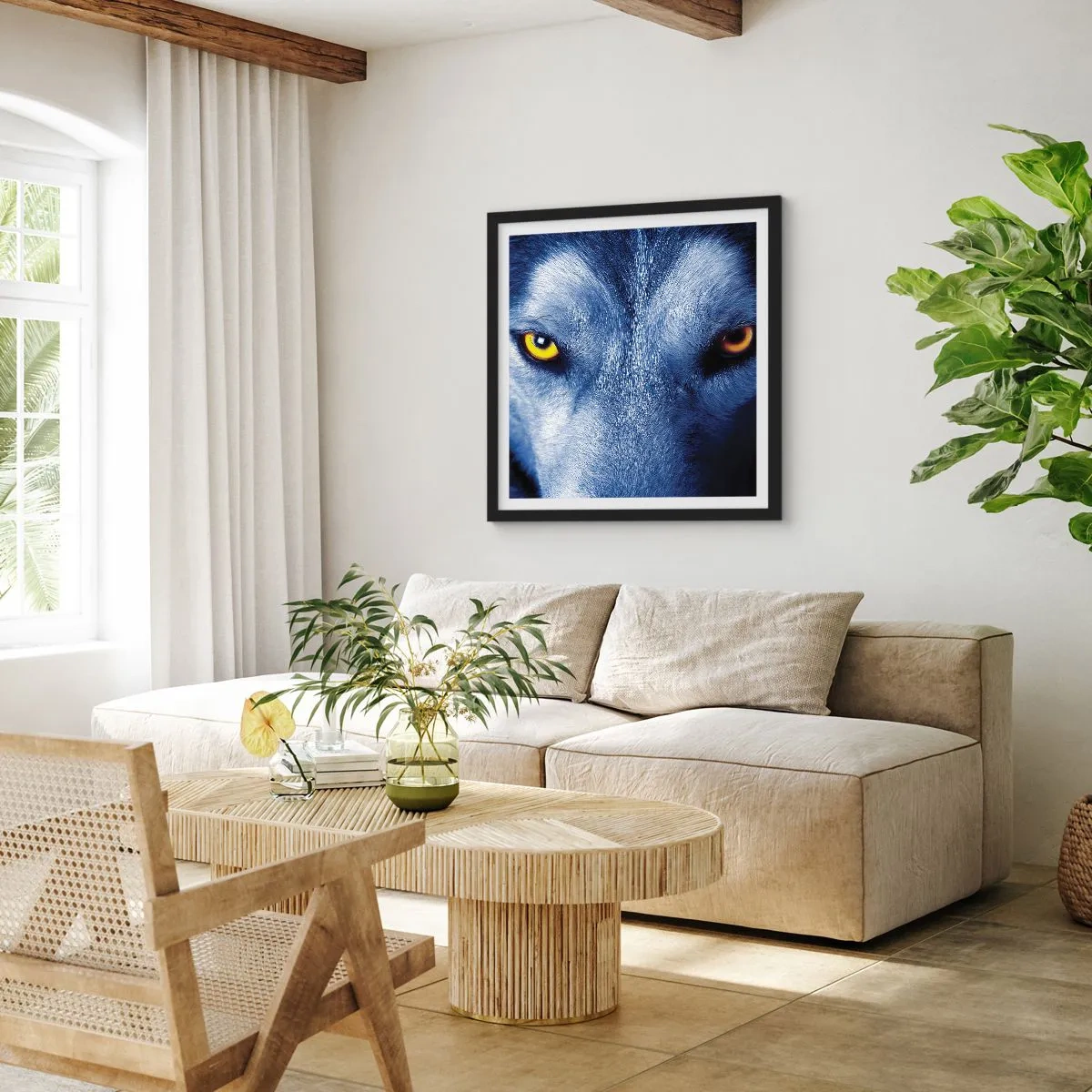 Poster in einem schwarzem Rahmen - Faszinierender Blick - 60x60 cm